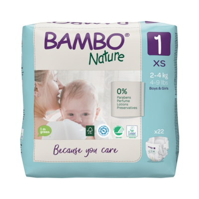 Эко-подгузники Bambo Nature 1 (2-4 кг), 22 шт купить оптом в Твери