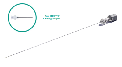 Спинальная игла Sprotte 22G x 6" (150мм) с интродьюсером — 10шт/уп купить оптом в Твери