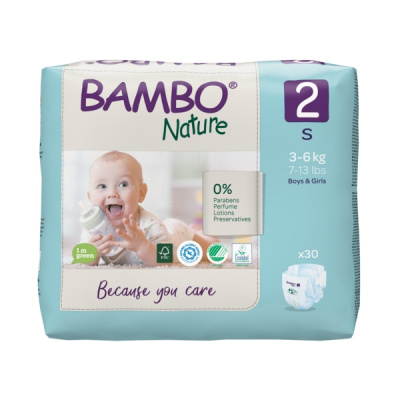 Эко-подгузники Bambo Nature 2 (3-6 кг), 30 шт купить оптом в Твери
